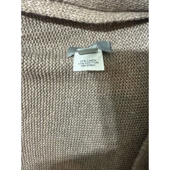 Women’s J.Jill Cardigan Linen blend Asymmetrical Brown Size Large - Picture 12 of 16